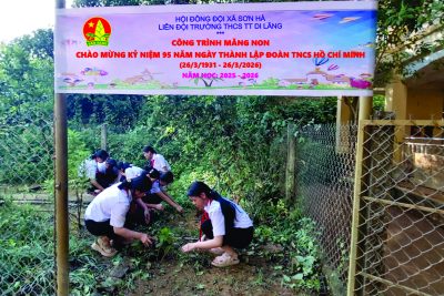 LIÊN ĐỘI XÂY DỰNG CÔNG TRÌNH MĂNG NON CHÀO MỪNG 95 NĂM NGÀY THÀNH LẬP ĐOÀN TNCS HỒ CHÍ MINH